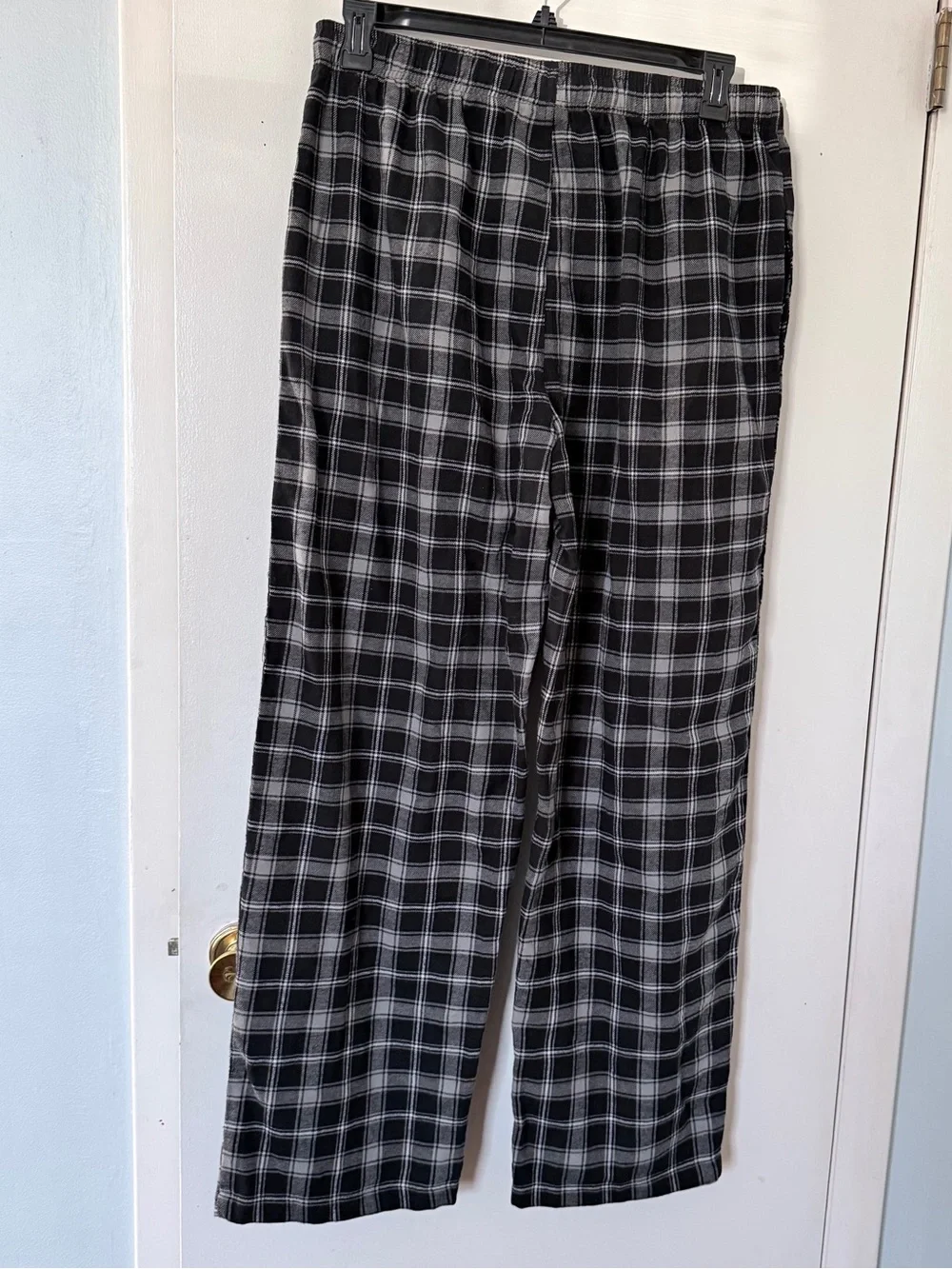 NFL Las Vegas Raiders Embroidered Logo Black White Plaid Sleepwear Pants Sz XL
